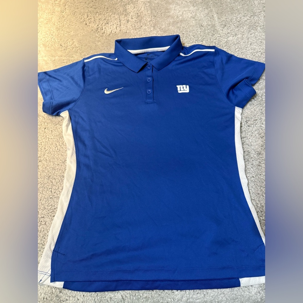 Nike Women Royal Blue Polo with White Accents - NY Giants Logo